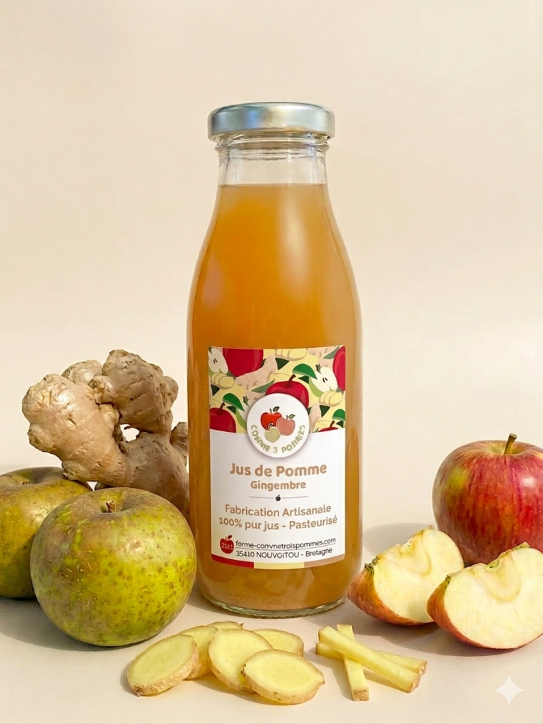 Comme Trois Pommes : Jus Pommes Gingembre